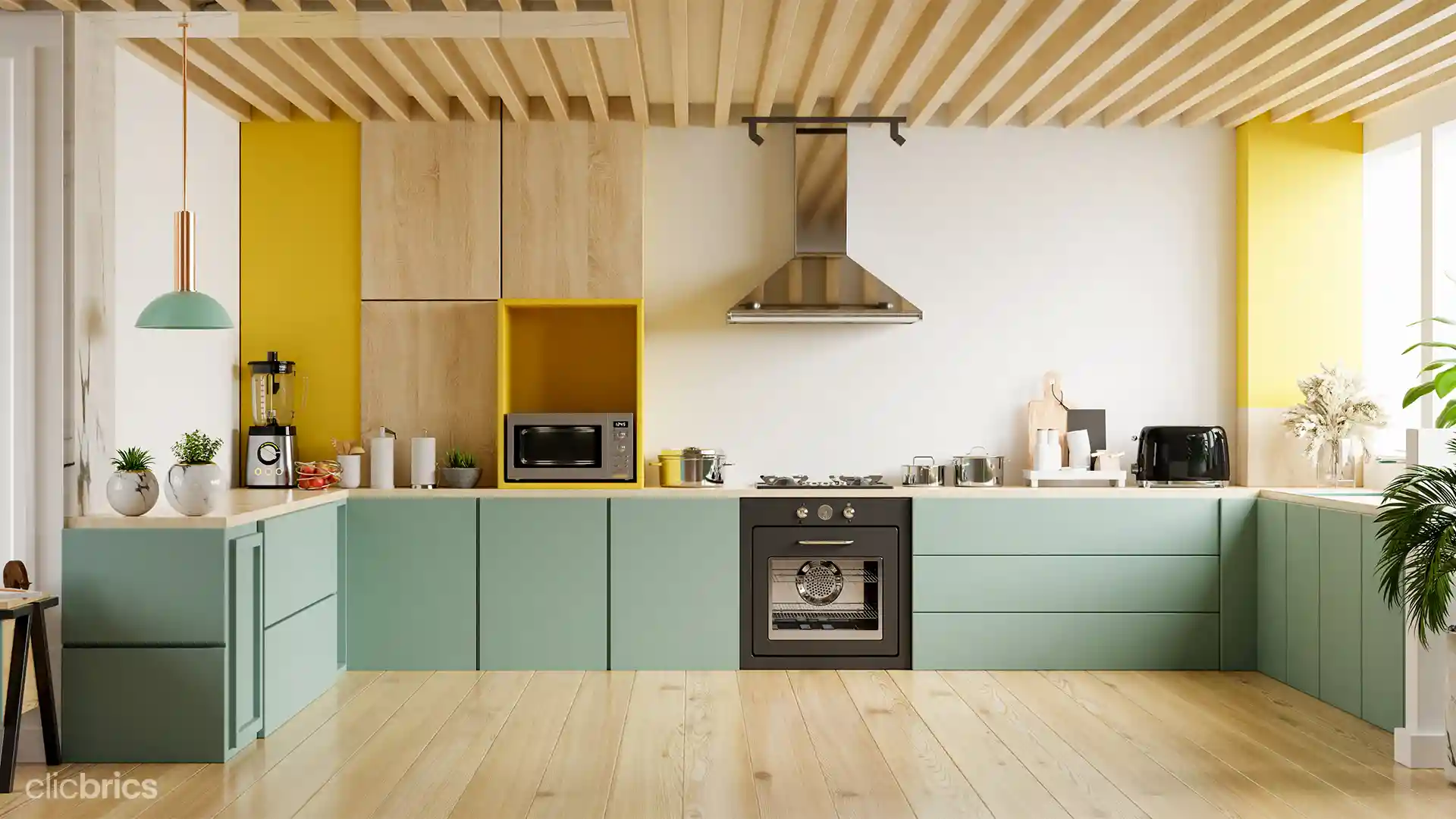 u shaped modern modular kitchen design